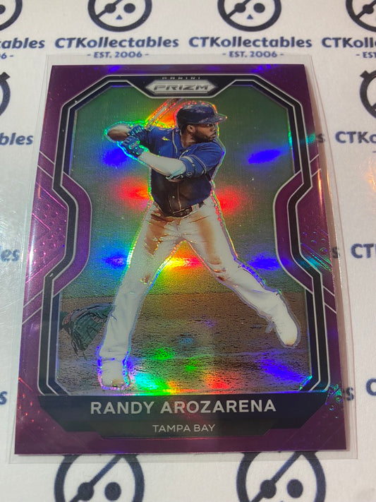 2021 Panini Prizm Baseball Randy Arozarena Purple Prizm #1 Tampa Bay