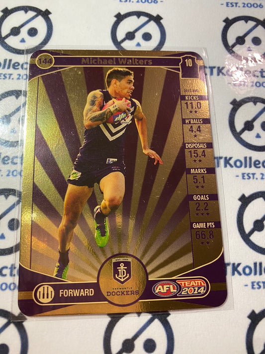 2014 AFL Teamcoach Gold Card #144 Michael Walters Dockers