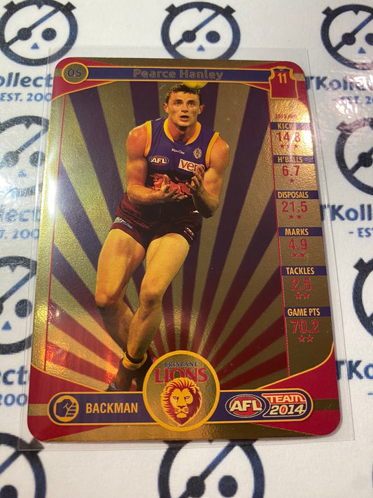 2014 AFL Teamcoach Gold Card #05 Pearce Hanley Lions