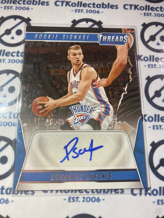 2016-17 Panini NBA Threads Domantas Sabonis rookie signage Auto #117/199 Thunder