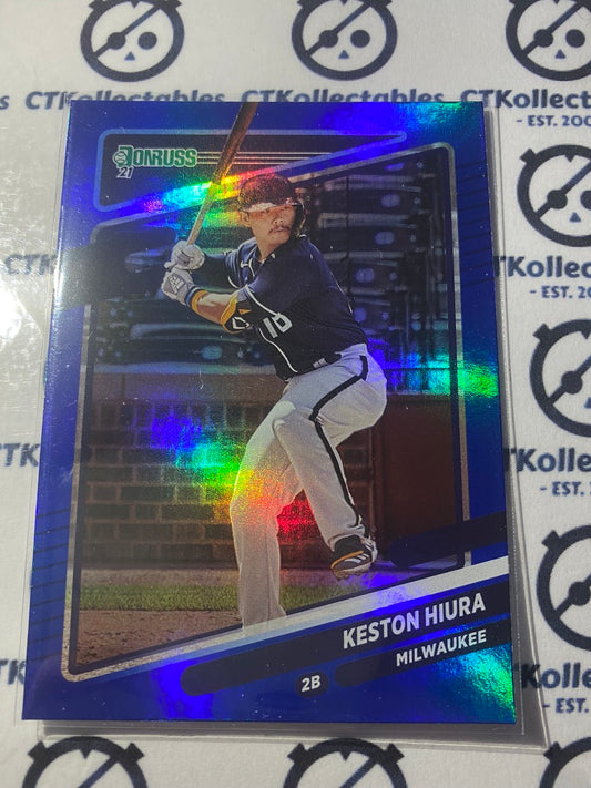 2021 Panini Donruss Baseball Keston Hiura Blue Foil #82 Milwaukee