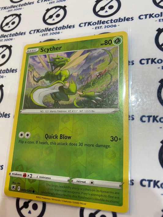 Scyther Reverse Holo #005/189 2022 Sword & Shield Astral Radiance Pokemon Card