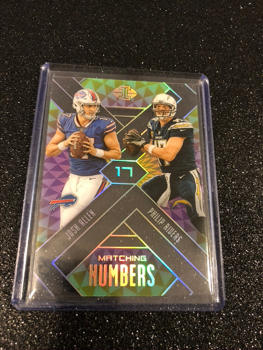 Josh allen/Phillip Rivers Matching Numbers 2018 Panini Illusions