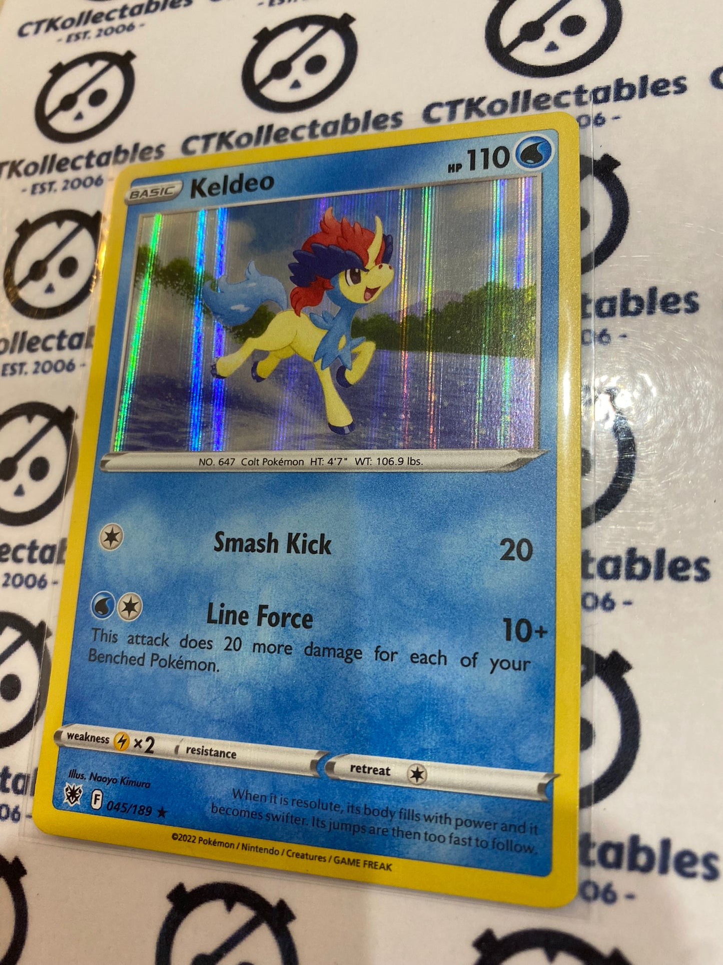 Keldeo Holo Rare #045/189 2022 Sword & Shield Astral Radiance Pokemon Card