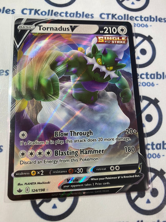Tornadus V Ultra Rare #124/198 Pokemon Sword & Shield Chilling Reign