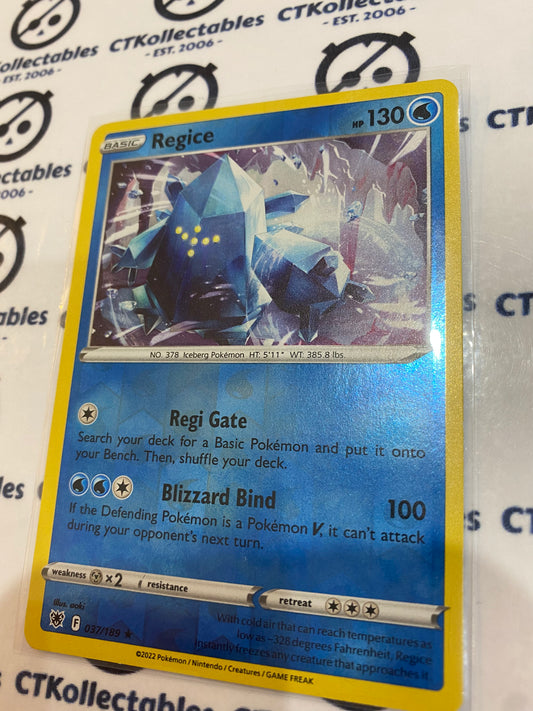 Regice Reverse Holo Rare #037/189 2022 Sword & Shield Astral Radiance Pokemon Card