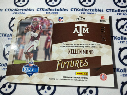 2021 NFL Legacy Kellen Mond Futures RPA Rookie Patch Auto #247/299 FD-KM Browns QB