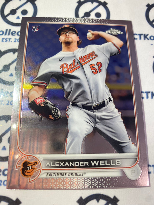 2022 Topps Chrome Baseball Alexander Wells Rookie card RC #49 Orioles