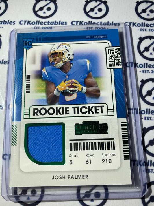 2021 NFL Contenders Josh Palmer Rookie Ticket Green Parallel Jersey Chargers