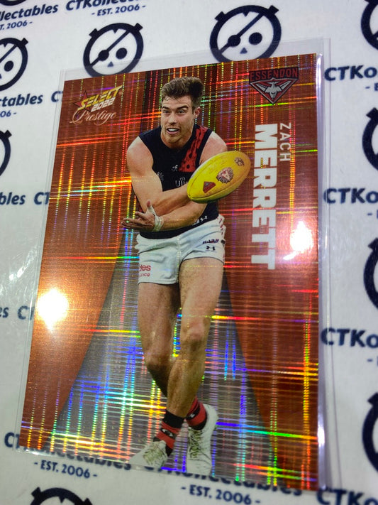 2022 AFL Footy Stars Prestige Zach Merrett Orange Parallel #181/210 Bombers
