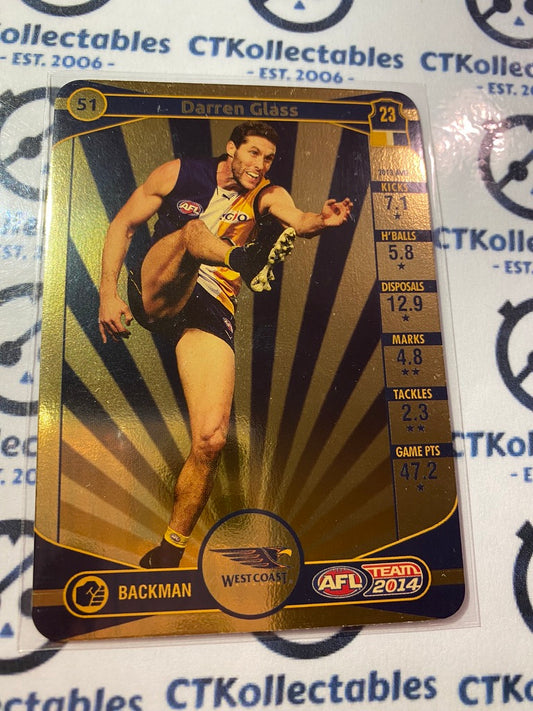 2014 AFL Teamcoach Gold Card #51 Darren Glass Eagles