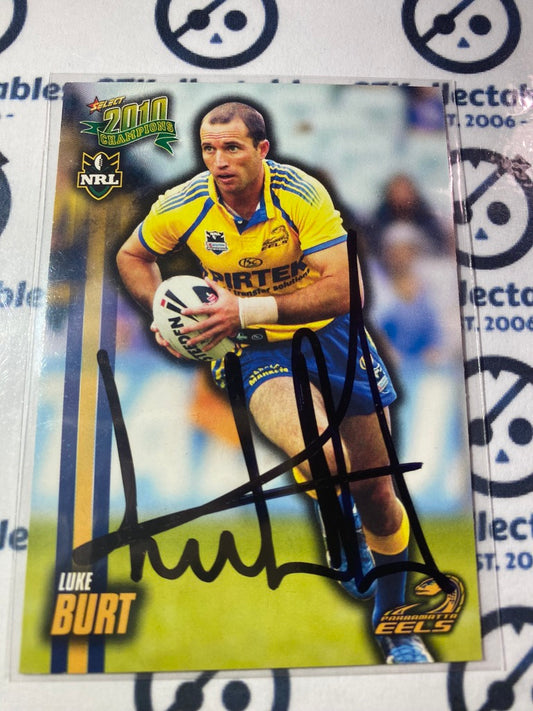 Signed Luke Burt 2010 NRL Champions #113 Eels card