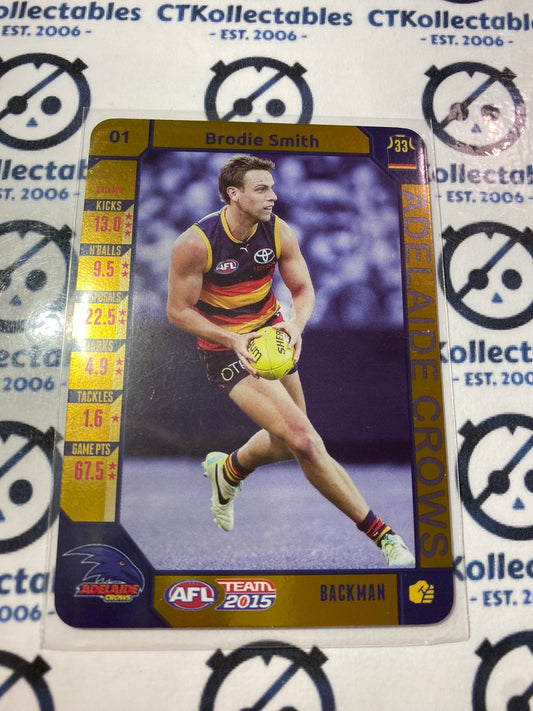 2015 AFL Teamcoach Gold #01 Brodie Smith Crows