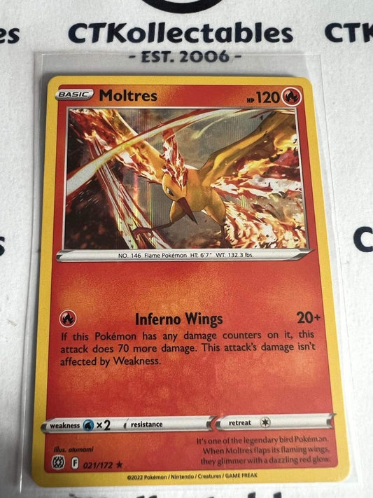Moltres Holo Rare Card #021/172 Pokémon Card Brilliant Stars