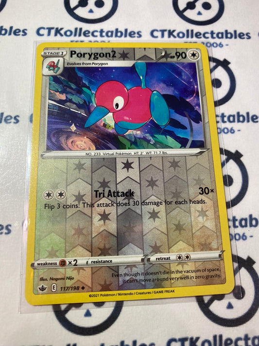 Porygon 2 Reverse Holo #117/198 Pokémon Card Chilling Reign