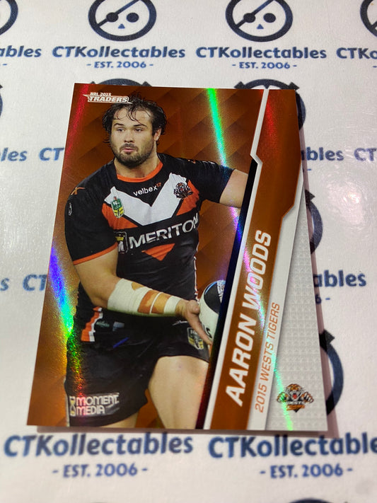 2015 NRL Traders Silver Parallel #P144 Aaron Woods Tigers