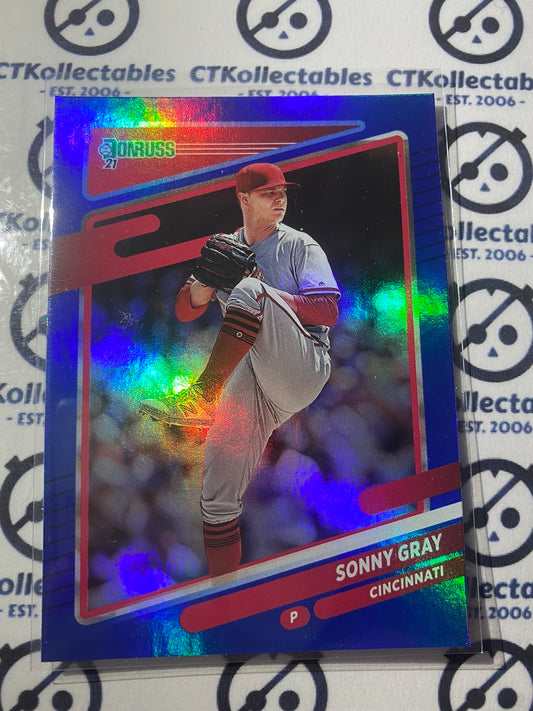 2021 Panini Donruss Baseball Sonny Gray Blue Foil #74 Cincinnati