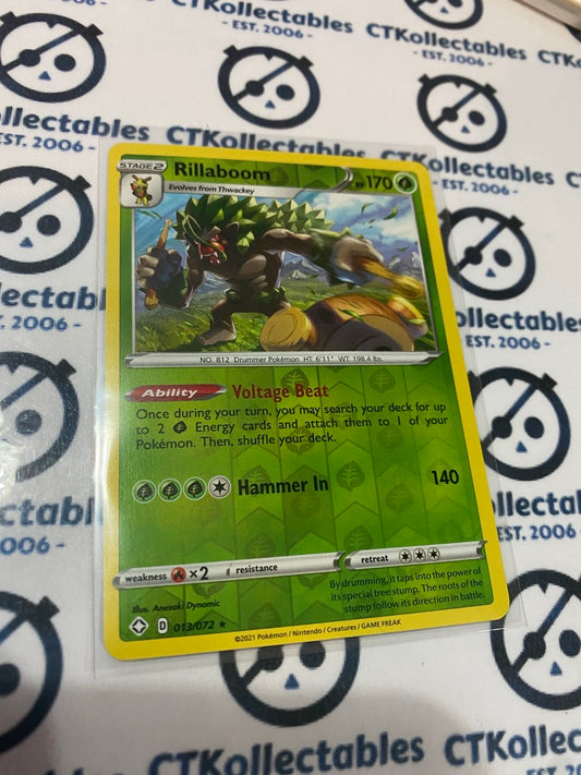 Rillaboom Reverse Holo #013/072 Shinning Fates Pokemon Card