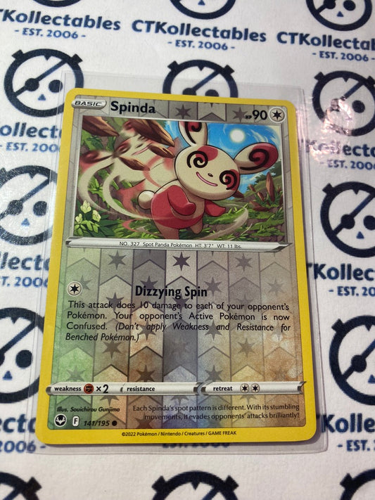 Spinda Reverse Holo #141/195 2022 Sword & Shield Silver Tempest Pokemon Card
