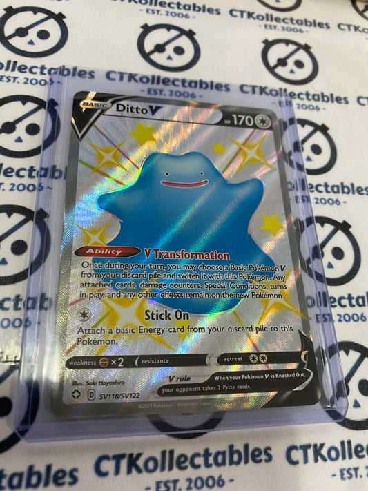 Ditto V SV118/SV122 Full Art Holo Rare Shining Fates Pokemon Card