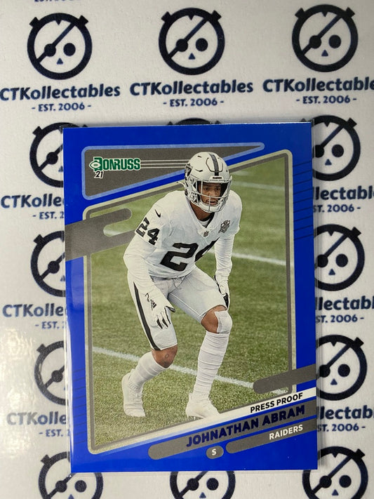 2021 NFL Donruss Press Proof Blue Johnathan Abram #89 Raiders