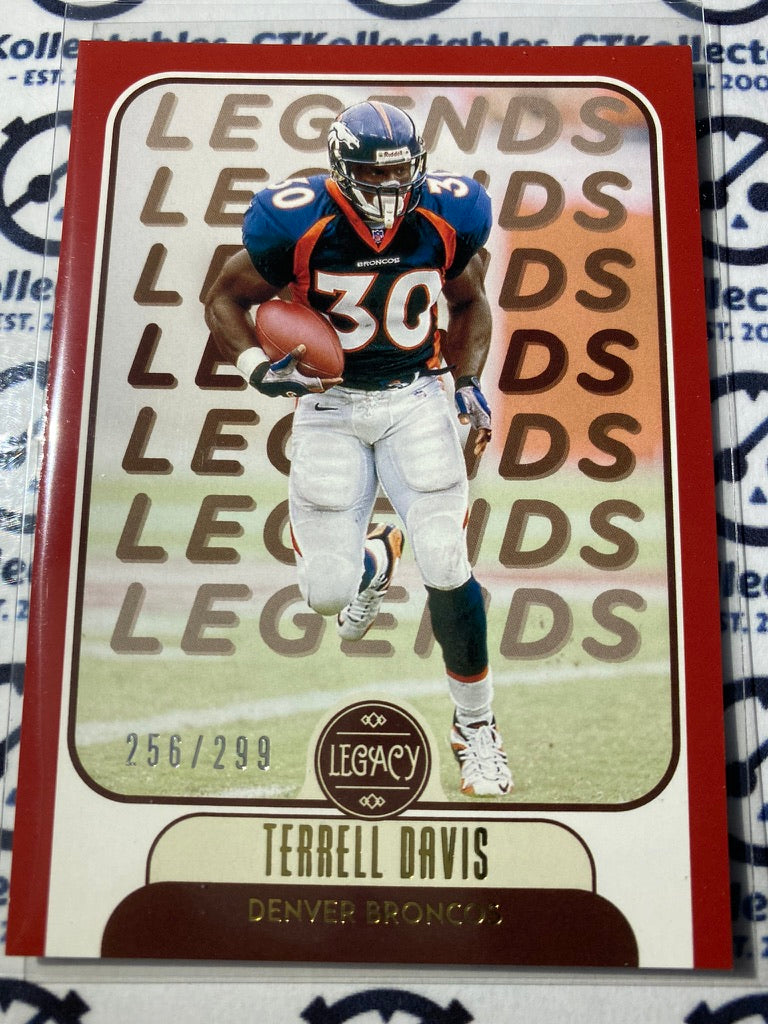 2021 NFL Panini Legacy Terrell Davis #256/299 Legends Red #118 Broncos