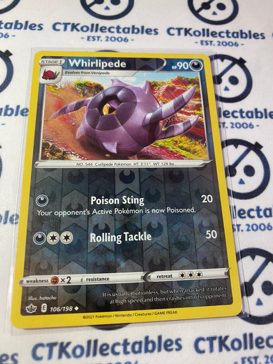 Whirlipede Reverse Holo #106/198 Pokémon Card Chilling Reign