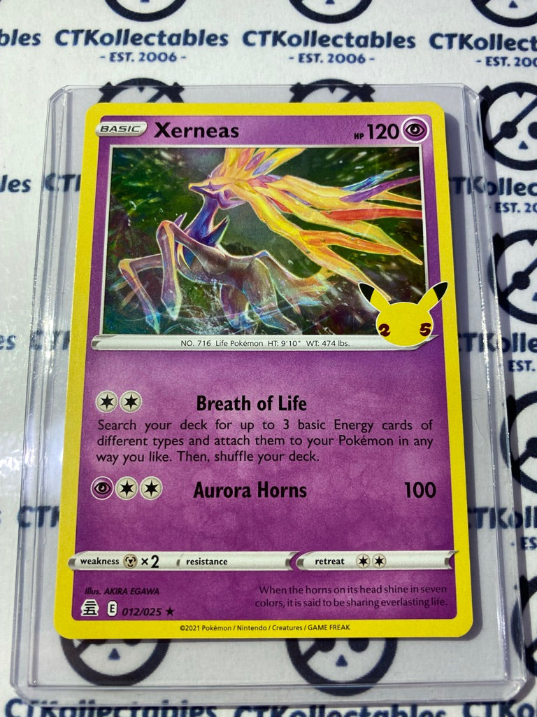 Xerneas Holo Rare #012/025 Pokemon Celebrations 25th Anniversary CTKollectables Xerneas Holo Rare #012/025 Pokemon Celebrations 25th Anniversary CTKollectables