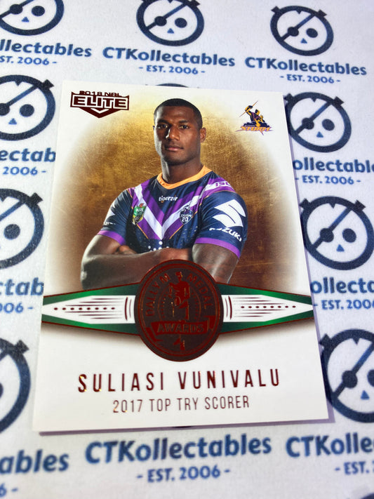 2018 NRL Elite Master & Apprentice Suliasi Vunivau DM6/22 Storm