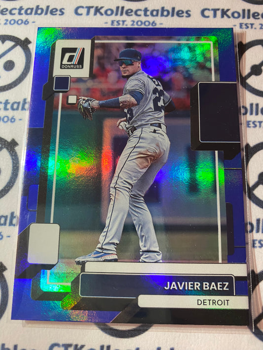 2022 Panini Donruss Baseball Javier Baez Blue Foil #204 Detroit