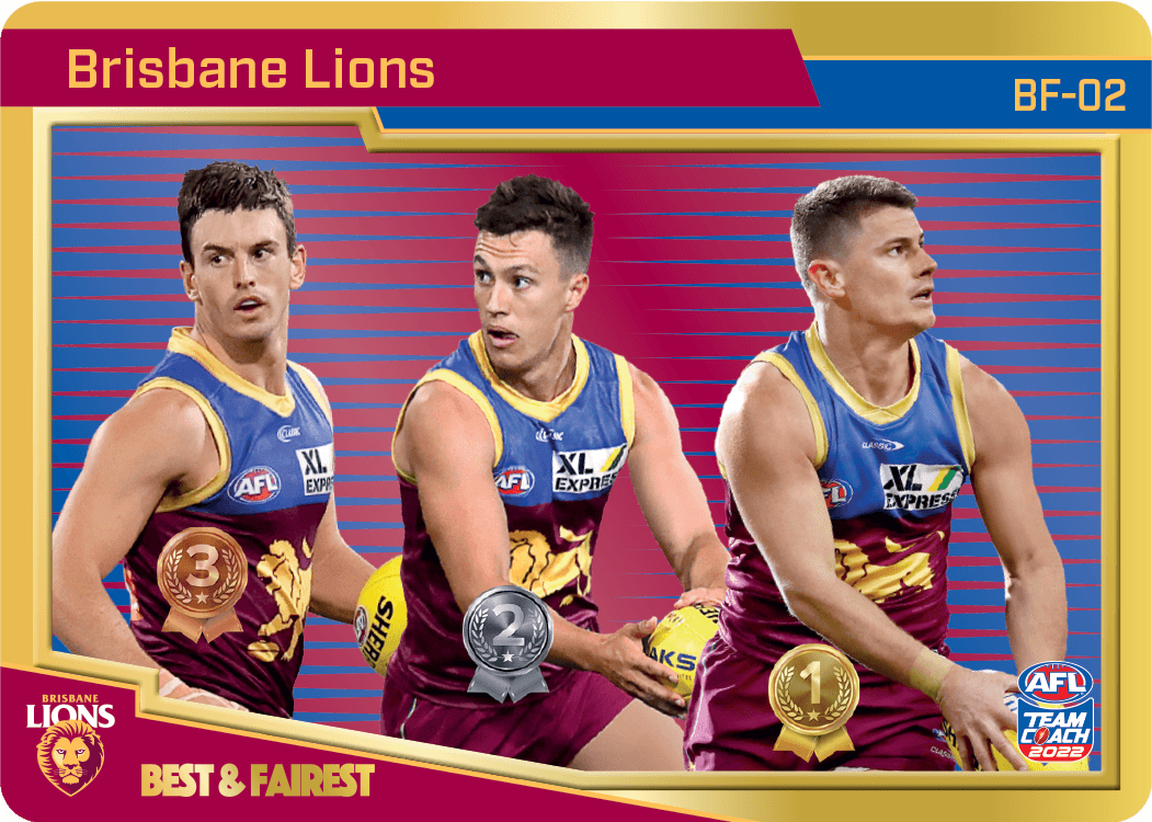 2022 AFL Teamcoach Best & Fairest Gold Brisbane Lions BF-02