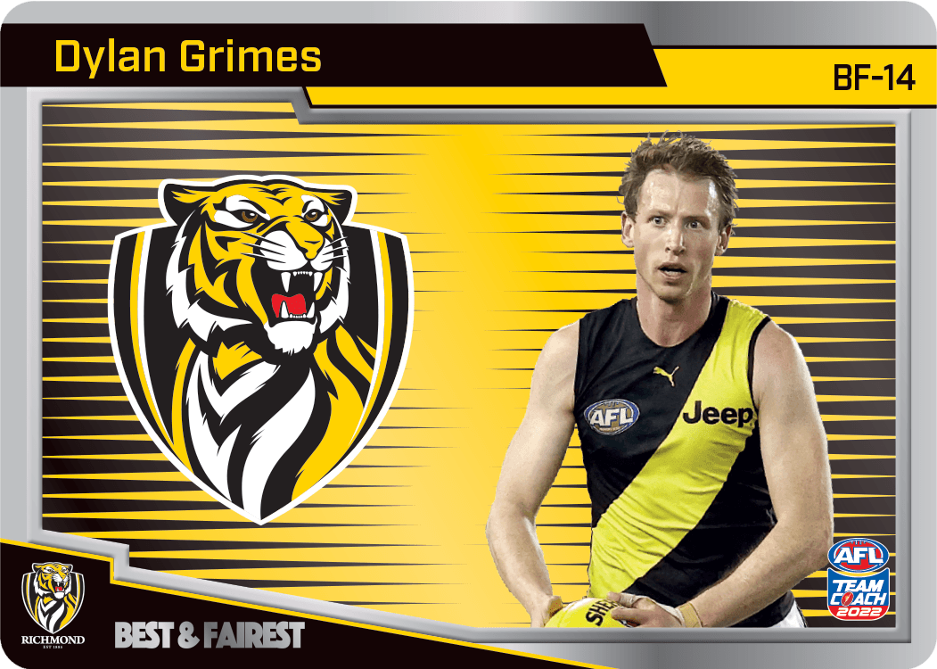 2022 AFL Teamcoach Best & Fairest Dylan Grimes BF-14