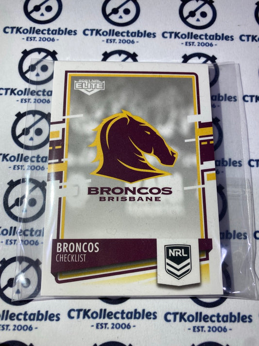 2021 NRL Elite Brisbane Broncos base team set