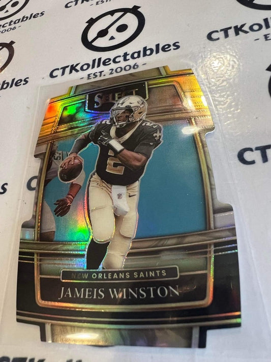 2021 NFL Panini Select Jameis Winston Silver Prizm Concourse Die Cut #25 Saints