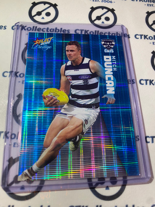 2022 AFL Footy Stars Prestige Mitch Duncan Blue Parallel #001/110 LOWEST NUMBER Cats