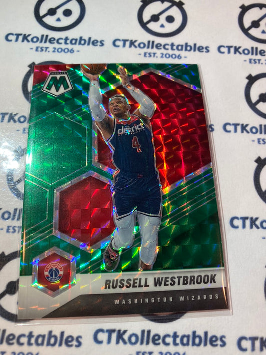 2020-21 NBA Mosaic Russell Westbrook Green Prizm #39 Wizards