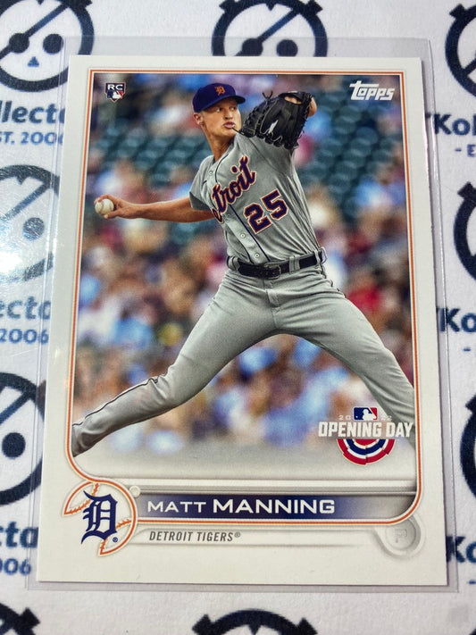2022 Topps Opening Day Baseball Matt Manning Rookie card RC #102 Tigers