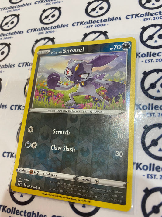Hisuian Sneasel Reverse Holo #091/189 2022 Sword & Shield Astral Radiance Pokemon Card