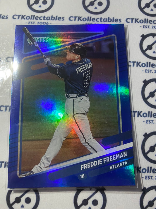 2021 Panini Donruss Baseball  Freddie Freeman Blue Foil #96 Atlanta