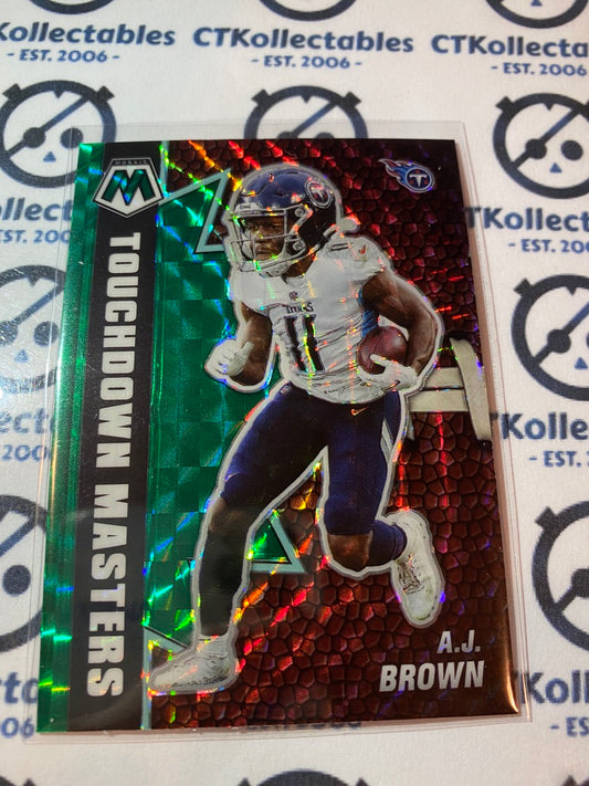 2021 Panini NFL Mosaic A.J Brown Touchdown Masters Green Mosaic Prizm #TM-10 Titans