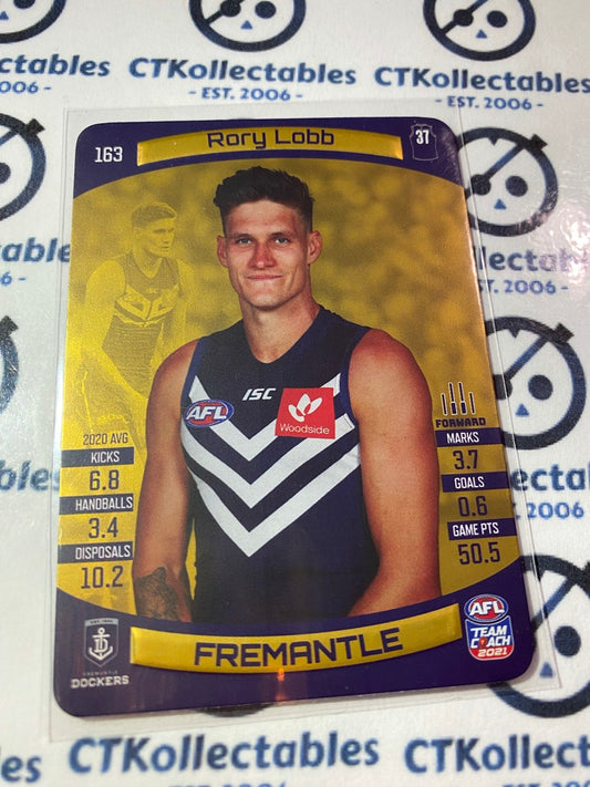 2021 AFL Teamcoach Gold #163 Rory Lobb Dockers