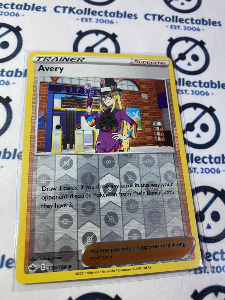 Avery Trainer Reverse Holo #130/198 Pokémon Card Chilling Reign