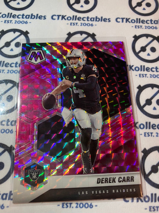 2021 Panini NFL Mosaic Derek Carr Pink Mosaic Prizm #104 Raiders