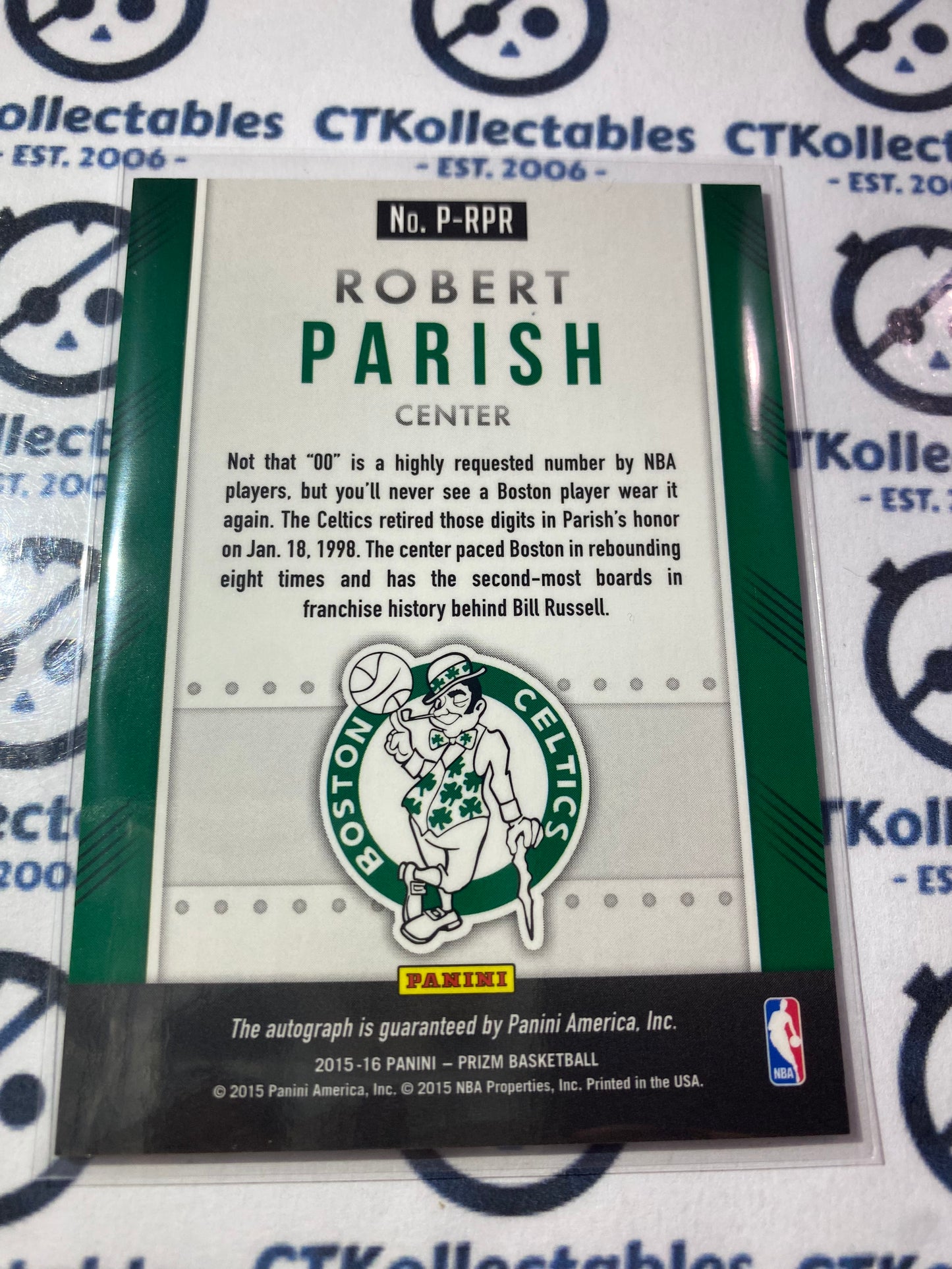 2015-16 Panini NBA Prizm Robert Parish Auto #P-Rpr Celtics