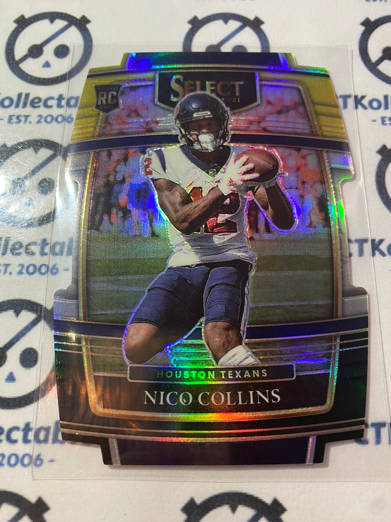 2021 NFL Panini Select Nico Collins RC Concourse Die-Cut  Prizm Black & Gold #69 Texans