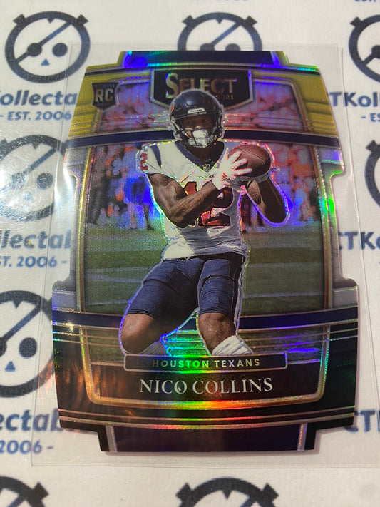 2021 NFL Panini Select Nico Collins RC Concourse Die-Cut  Prizm Black & Gold #69 Texans