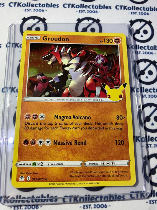 Groudon Holo Rare #017/025 Pokemon Celebrations 25th Anniversary