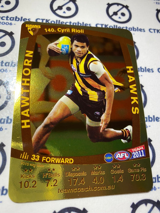 2011 AFL Teamcoach Gold Card - #140 Cyril Rioli Hawks