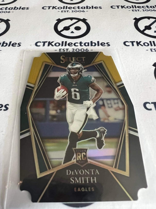 2021 NFL Panini Select DeVonta Smith Premier Level Prizm RC Black & Gold #149 Eagles