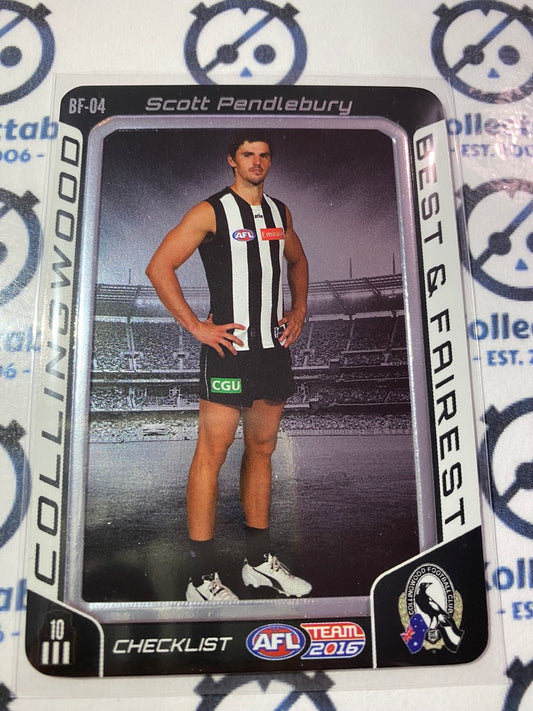 2016 AFL Teamcoach Silver #BF-04 Scott Pendlebury Best & Fairest checklist